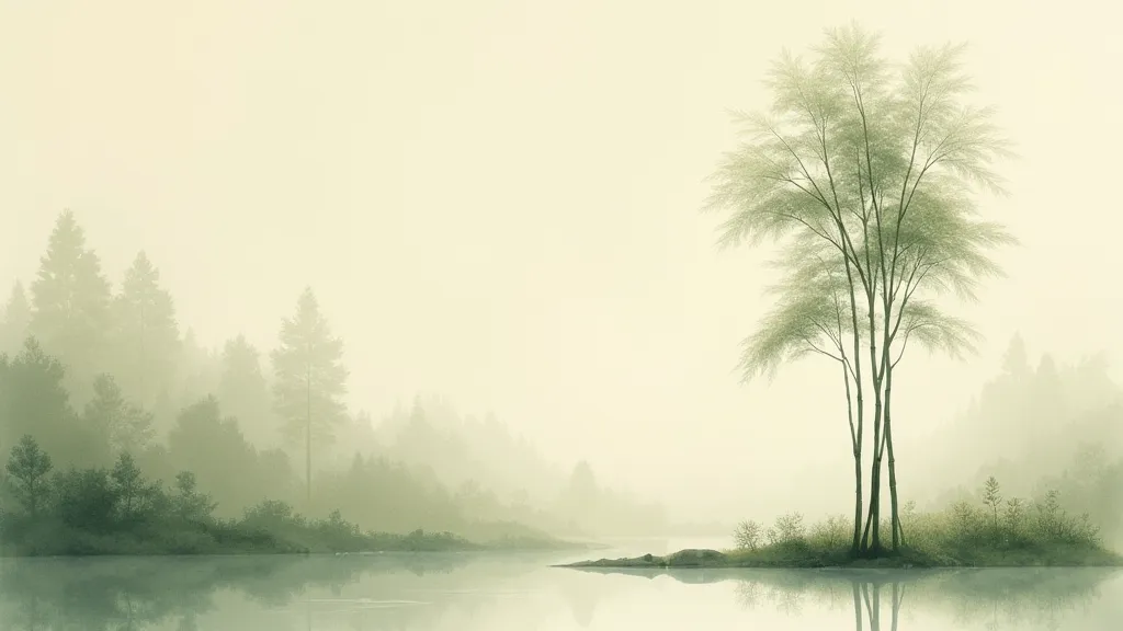 Bamboo garden in Sumie style
