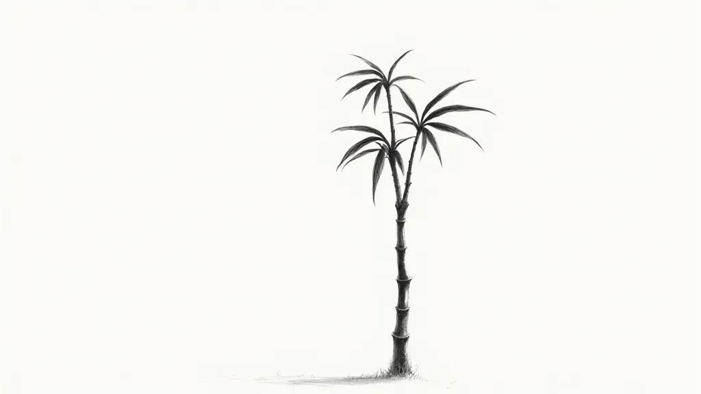 A single bamboo stalk in Sumie style