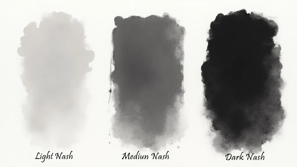 Series of ink washes from light to dark