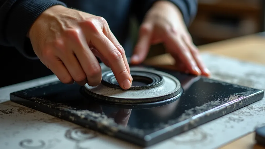 Artist grinding ink for a light wash