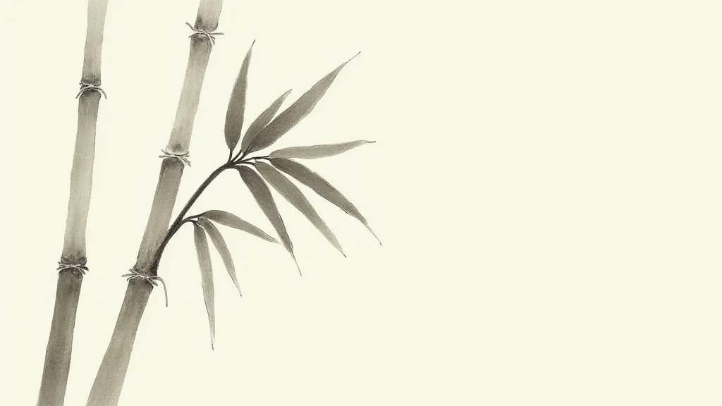 A single bamboo leaf on the stalk.