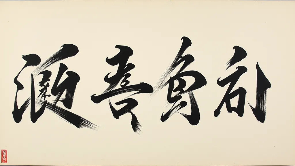 Japanese calligraphy emphasizing negative space