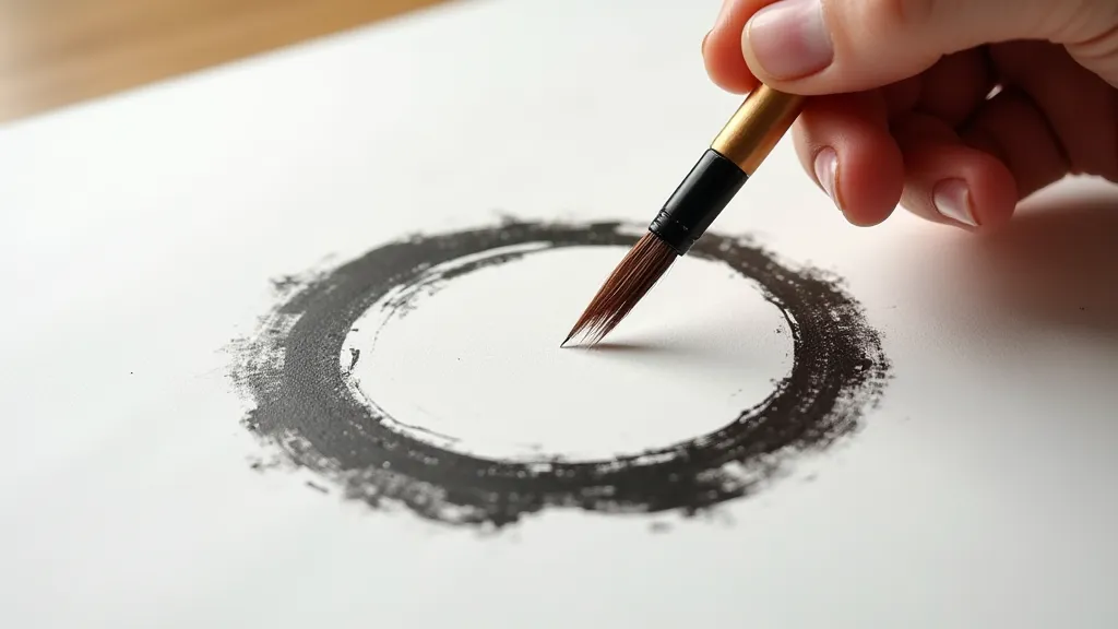 Hand drawing circles with brush