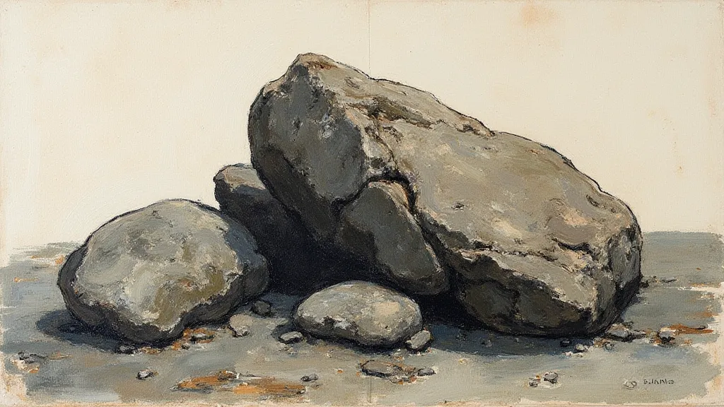 Example of dry brush technique for texture.