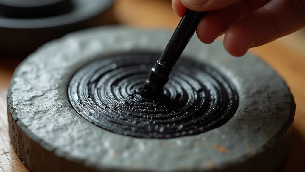 Grinding Sumi ink