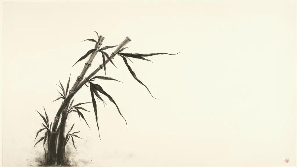 Modern Sumie painting of bamboo