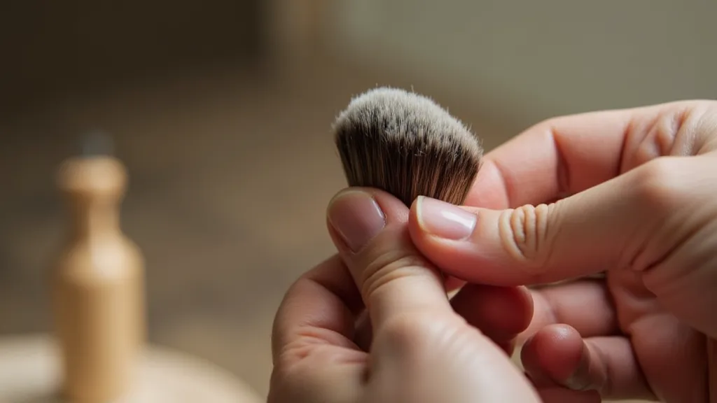 Reshaping a Sumie brush head with a hand